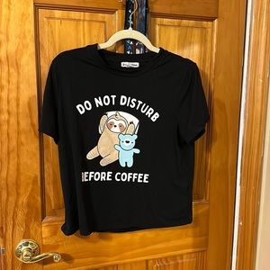 Women’s Sleep Shirt Size XL “Do not disturb before coffee”